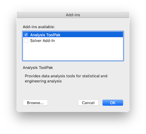 add data analysis to excel for mac